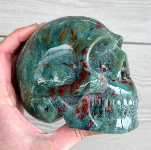 Raven's Carved Classic Style Purple Charoite Crystal Skull