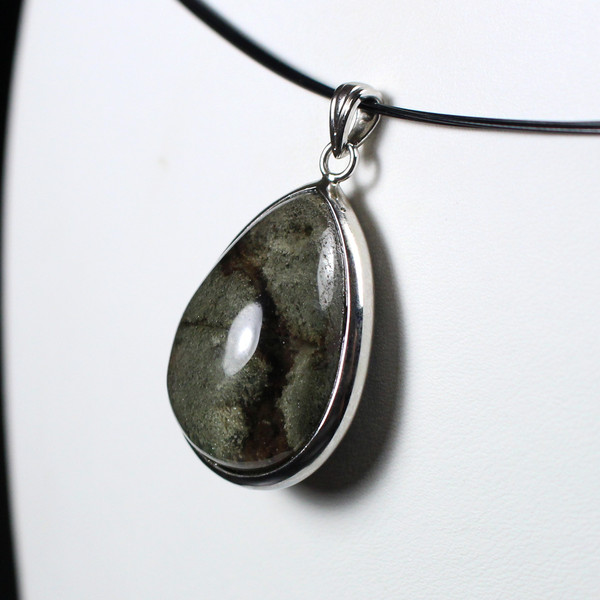 Garden Quartz Crystal Sterling Silver Necklace Pendant