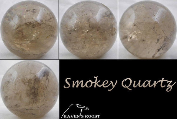 Raven's Smokey Quartz Crystal Ball Gemstone Sphere 1
