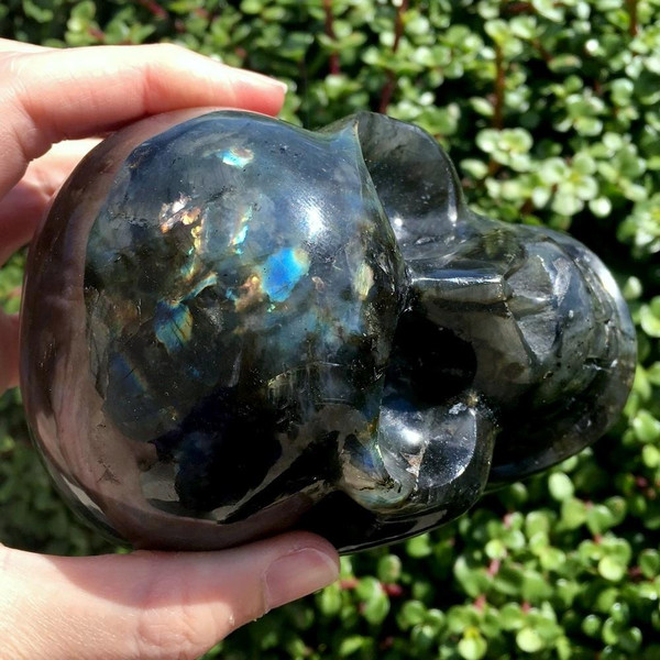 Labradorite Crystal Skull 4.6"
