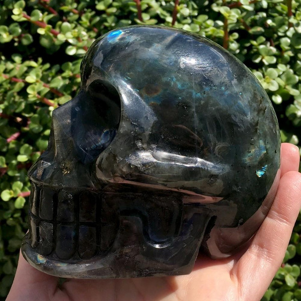 Labradorite Crystal Skull 4.6"