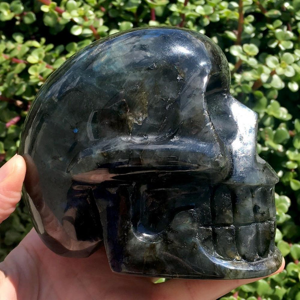 Labradorite Crystal Skull 4.6"