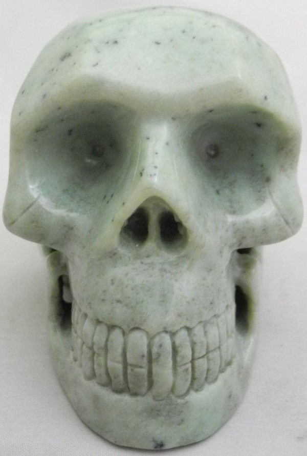 Raven's Green Grossular Garnet Crystal Skull