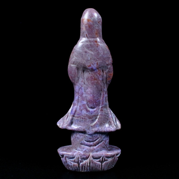 Carved Purple Gold Jade Crystal Quan Guan Yin Carving