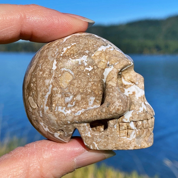 Raven's Carved Calavera Stone  Crystal Skull