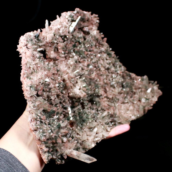 Himalayan Quartz Crystal Cluster Large Mineral Specimen - Chlorite & Kämmererite