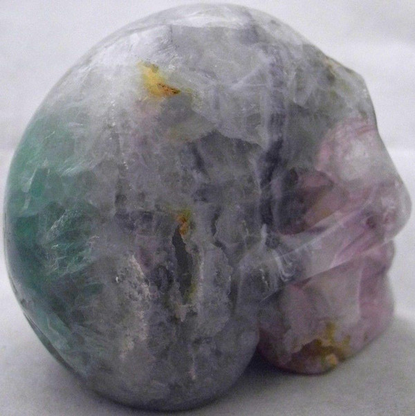 Raven's Purple Green Fluorite Crystal Skull
