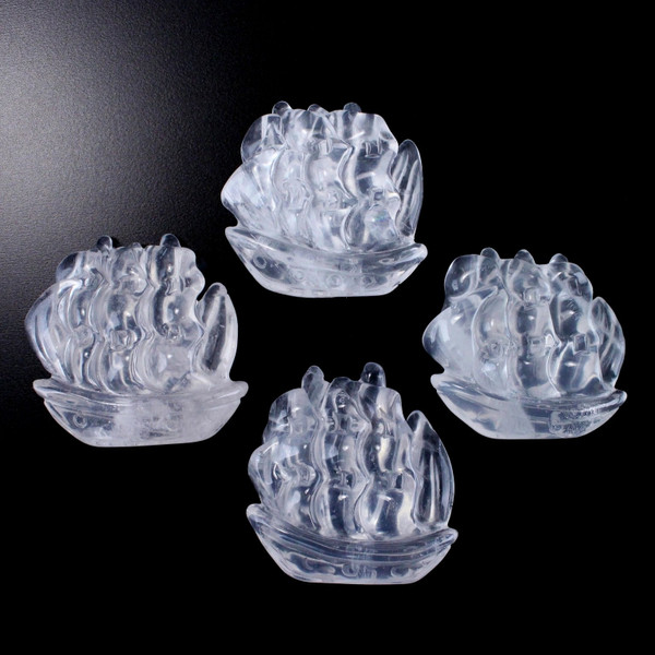 Moon Quartz Carved Crystal Ship ( 1 Piece )