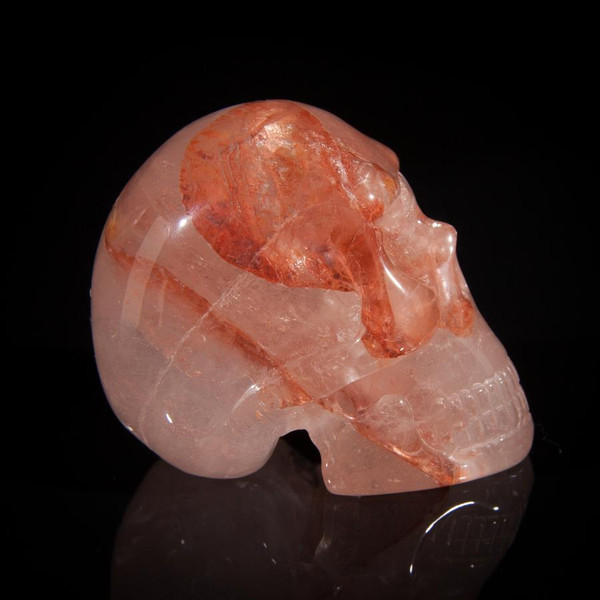 Fire Red Hematoid Quartz Crystal Skull 2"