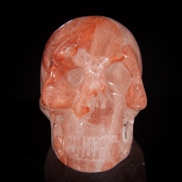 Fire Red Quartz Crystal Skull 2"