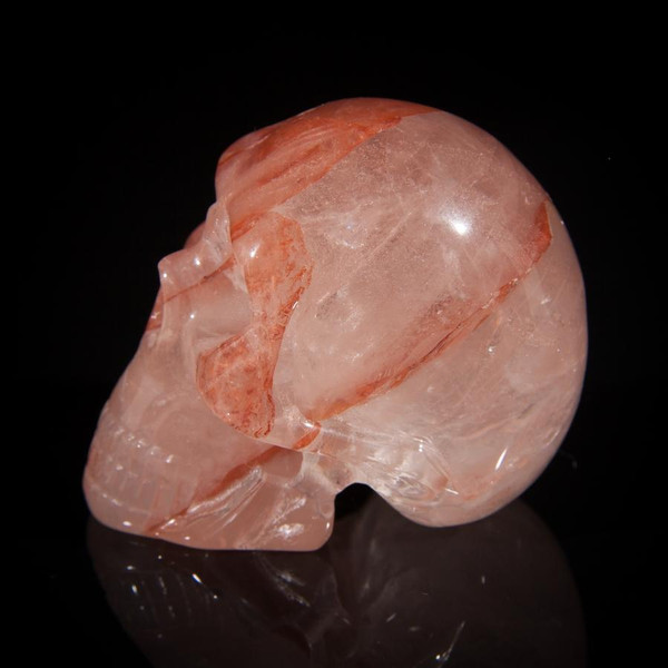 Fire Red Quartz Crystal Skull 2"