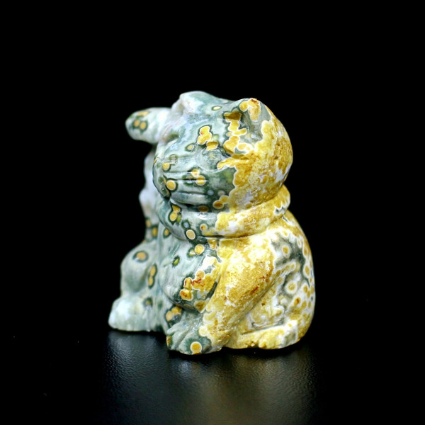 Ocean Jasper Lucky Cats Carving Maneki Neko