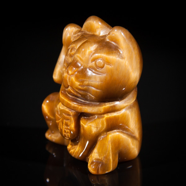 Tiger Eye Lucky Cats Carving Maneki Neko