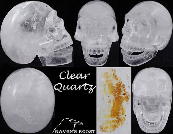 Raven's Child Life Size Carved Quartz Crystal "Singing" Skull