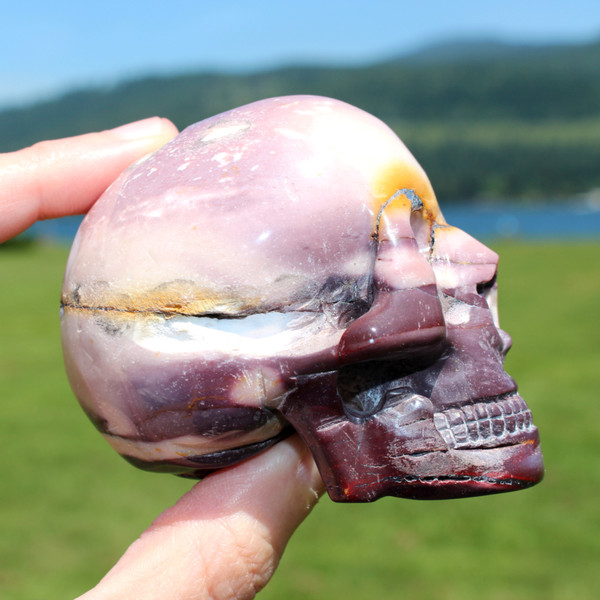 Carved Mookaite Crystal Skull