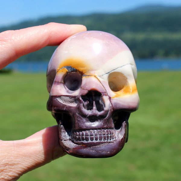 Carved Mookaite Crystal Skull