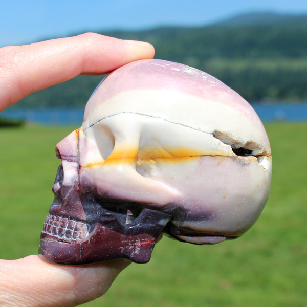 Carved Mookaite Crystal Skull