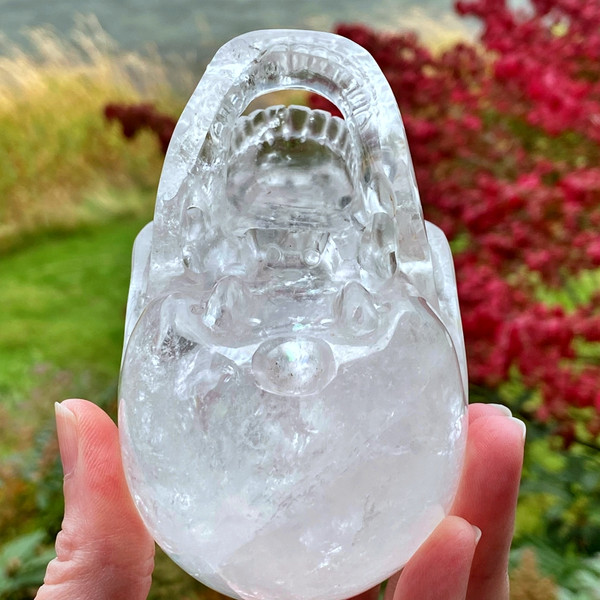 Raven's Carved Clear Quartz Singing Crystal Skull