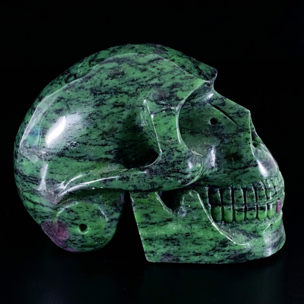 Raven's Carved Ruby in Zoisite Crystal Skull