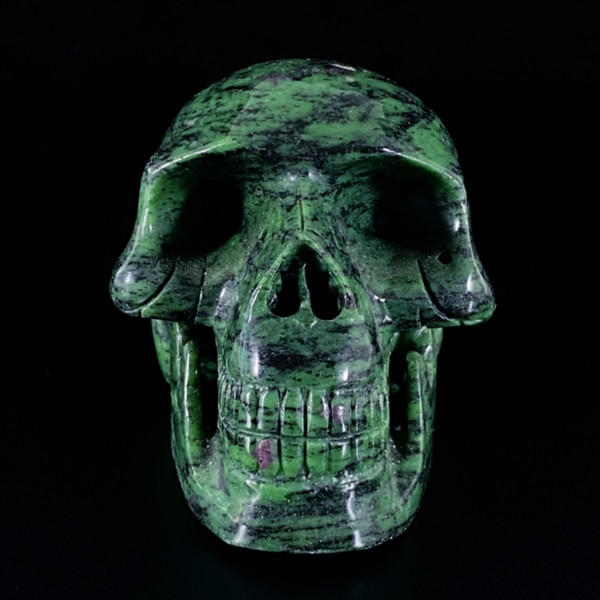 Raven's Carved Ruby in Zoisite Crystal Skull