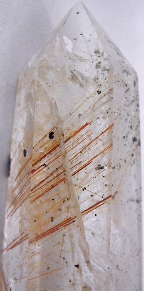 Raven's Bronze Needles Rutilated Quartz Crystal Skull Wand