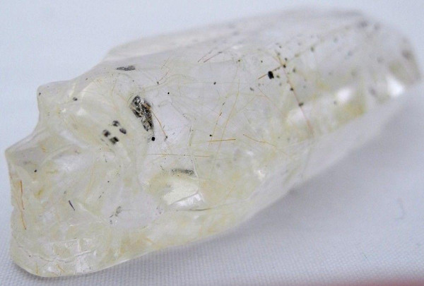 Raven's Rutilated Needles in Clear Quartz Crystal Skull Wand
