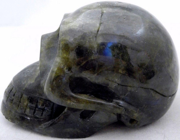 Raven's Carved Classic Style Labradorite  Crystal Skull