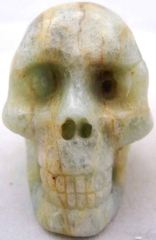 Raven's Hand Carved Aquamarine Crystal Skull
