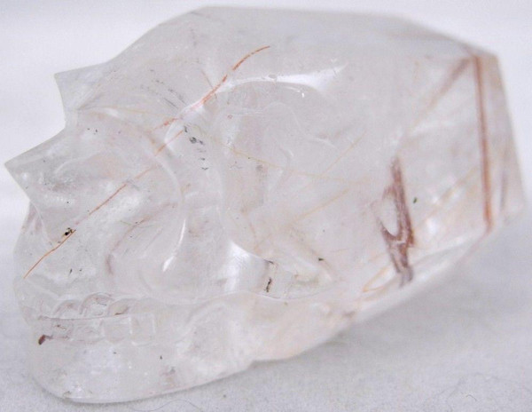 Raven's Rutilated Needles Clear Quartz Crystal Skull Wand