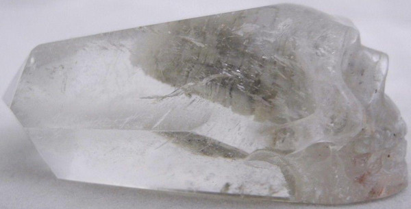 Raven's Carved Clear Quartz Pristine Amphibole Phantom Skull Wand 1