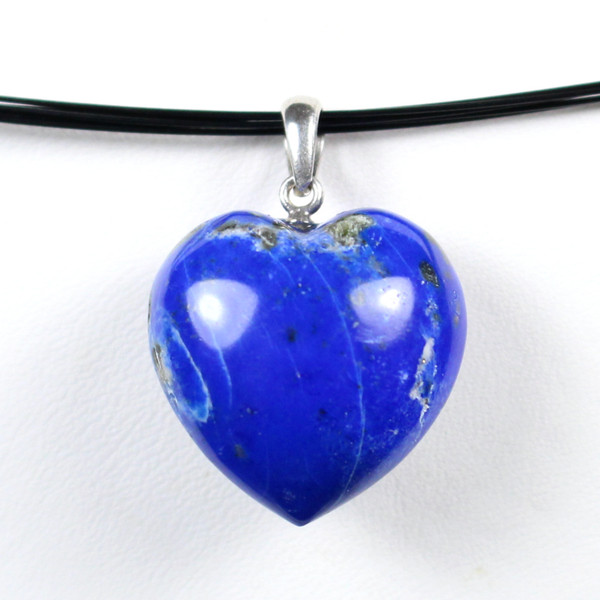 Lapis Lazuli Sterling Silver Gemstone Heart Pendant Charm