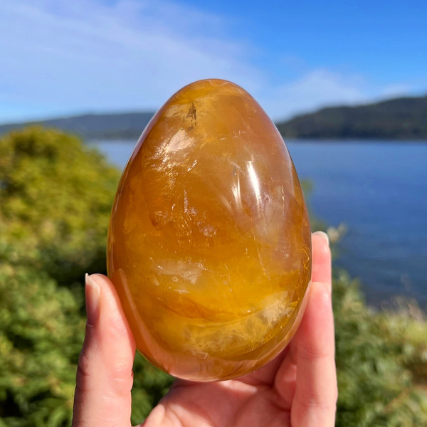 Golden Healer Star Quartz Gemstone Crystal Egg ~ Asterism