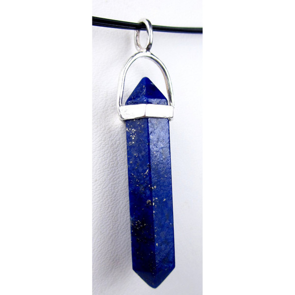 Lapis Lazuli Sterling Silver Crystal Pendant