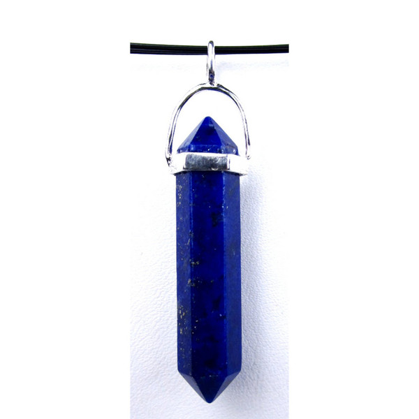 Lapis Lazuli Sterling Silver Crystal Pendant