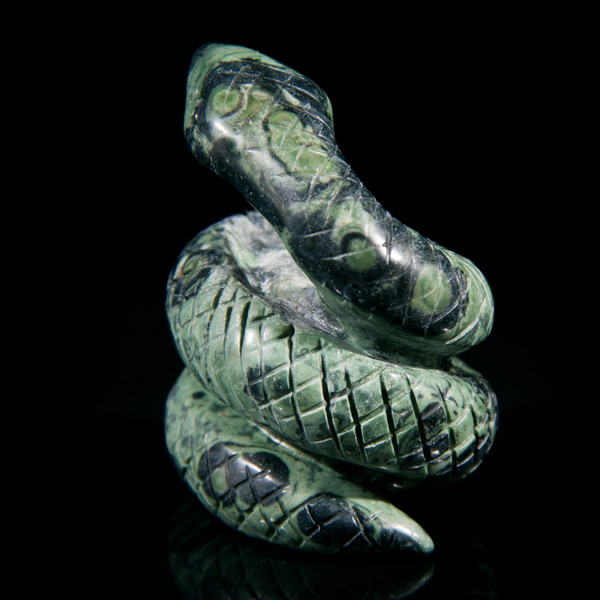 Kambaba Jasper Stone Carved Snake Animal Carving
