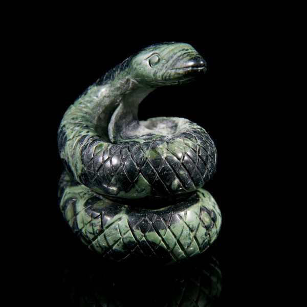 Kambaba Jasper Stone Carved Snake Animal Carving