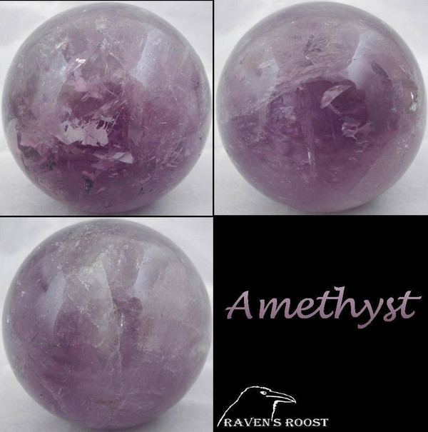 Raven's Amethyst Crystal Ball Gemstone Sphere
