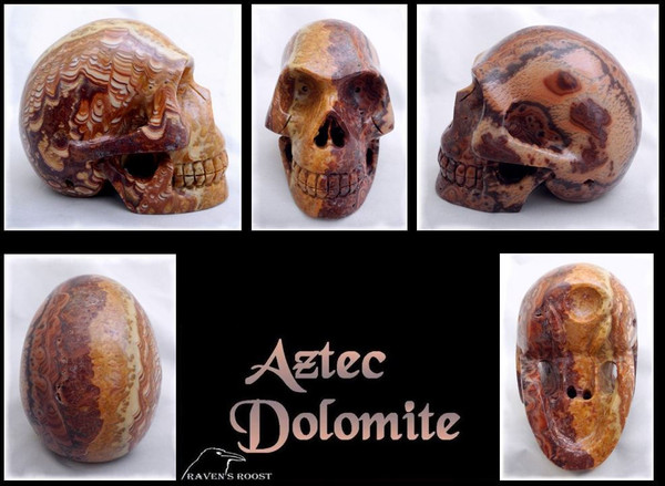Raven's 4" Carved "Classic" style Aztec Dolomite Crystal Skull