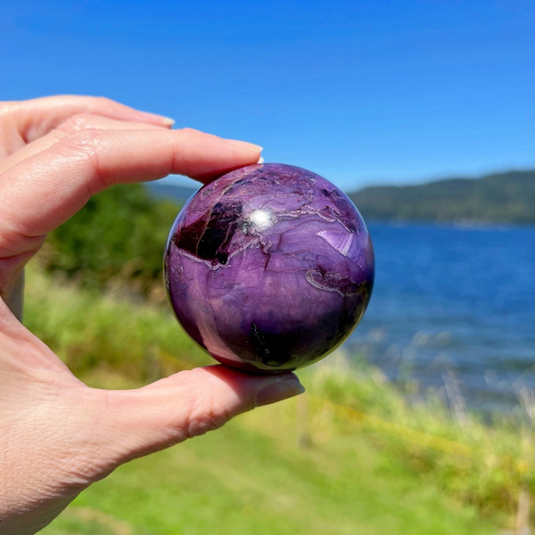 AAA+ Deep Purple Gem Sugilite Sphere Crystal Ball