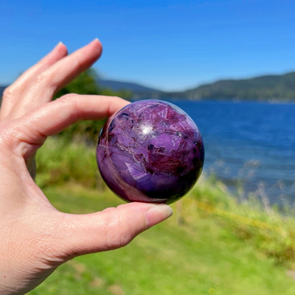 AAA+ Deep Purple Gem Sugilite Sphere Crystal Ball