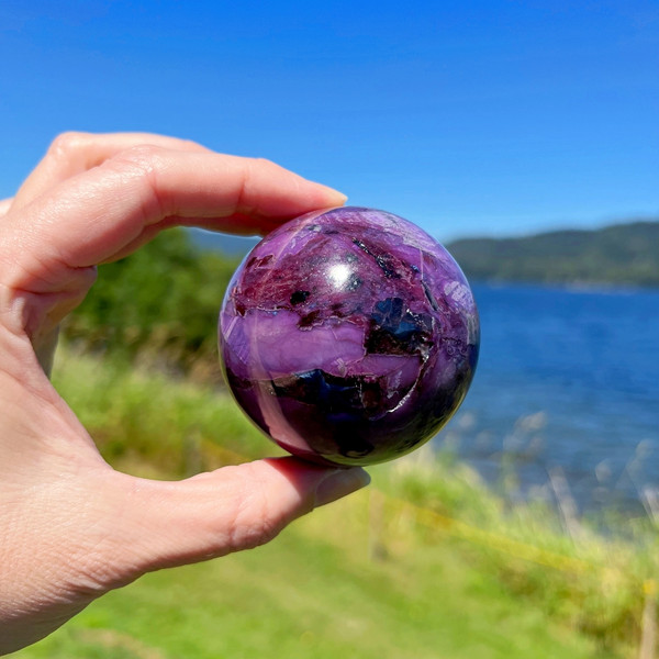 AAA+ Deep Purple Gem Sugilite Sphere Crystal Ball