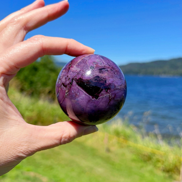 AAA+ Deep Purple Gem Sugilite Sphere Crystal Ball