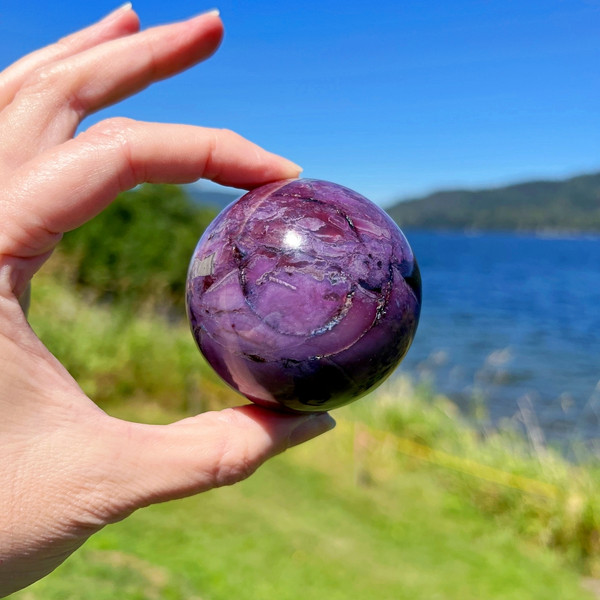 AAA+ Deep Purple Gem Sugilite Sphere Crystal Ball