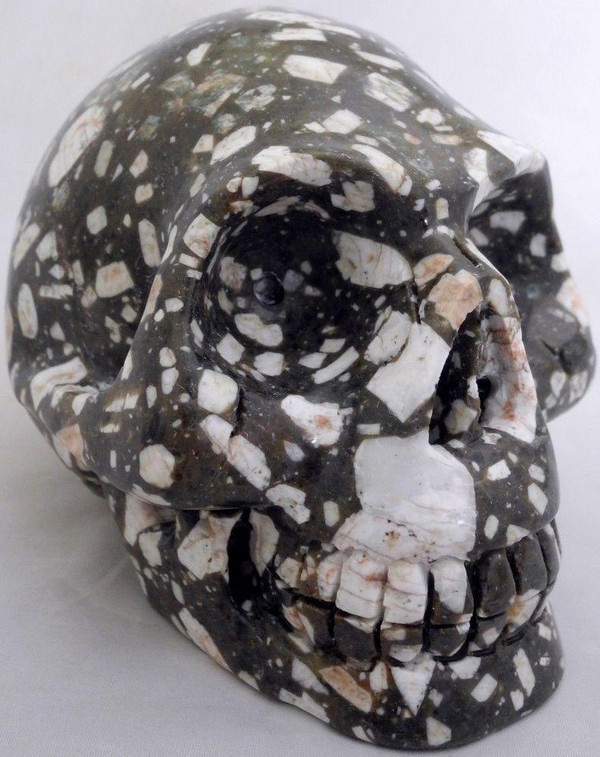Raven's Classic Style Volcanic Porphyry Crystal Skull