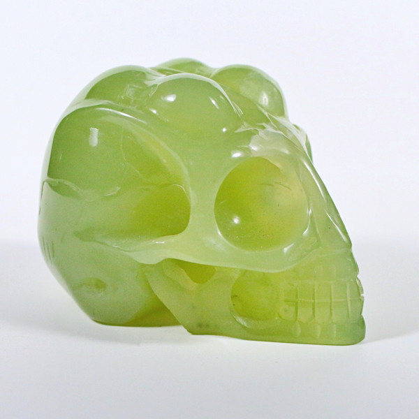 Raven's Carved Bright Green Fluorite Alien Crystal Skull