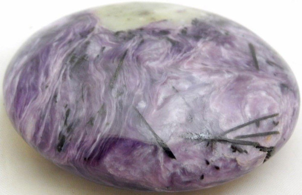 Carved Charoite Puffed Disk