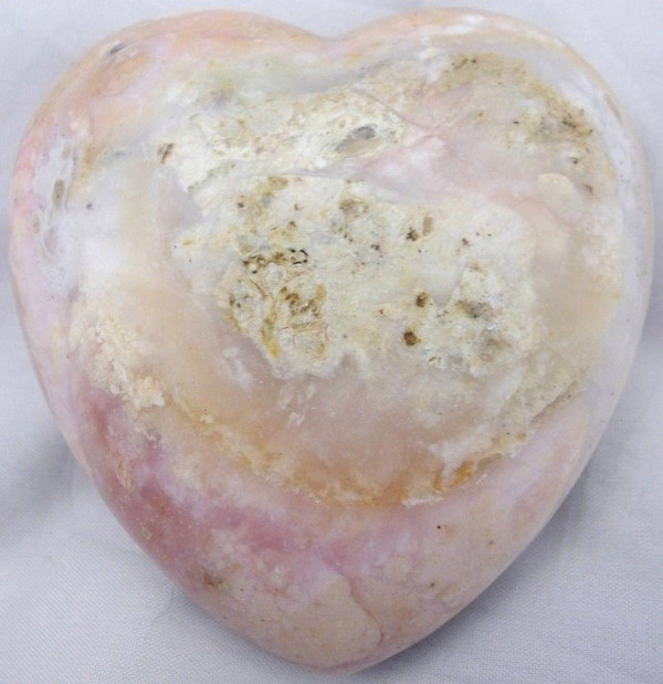 Raven's Carved Pink Opal Heart