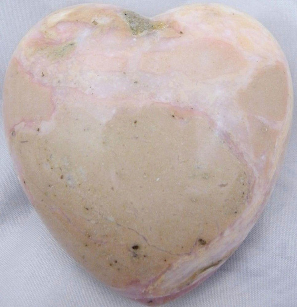 Raven's Carved Pink Opal Heart