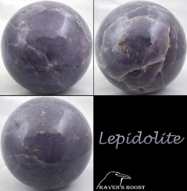 Raven's Deep Purple Lepidolite Sphere
