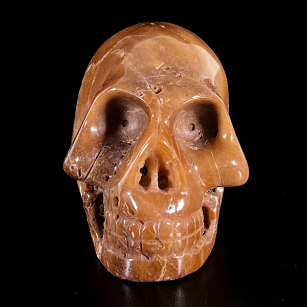 Raven's Hand Carved Rutilated Quartz Crystal Skull